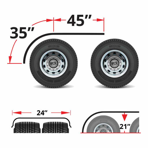 Dark Slate Gray TFEN-H14 80″ Smooth Half Fenders with Flange – 16 Gauge | Mirror Shine Stainless Steel HALF FENDERS