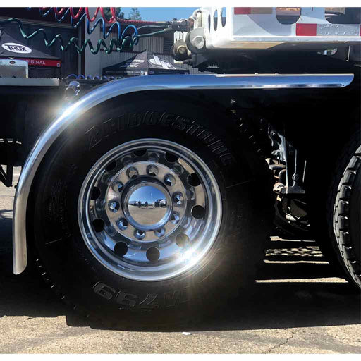 Gray TFEN-H16 72″ Smooth Long Front Half Fenders – 16 Gauge | Mirror Shine Stainless Steel HALF FENDERS