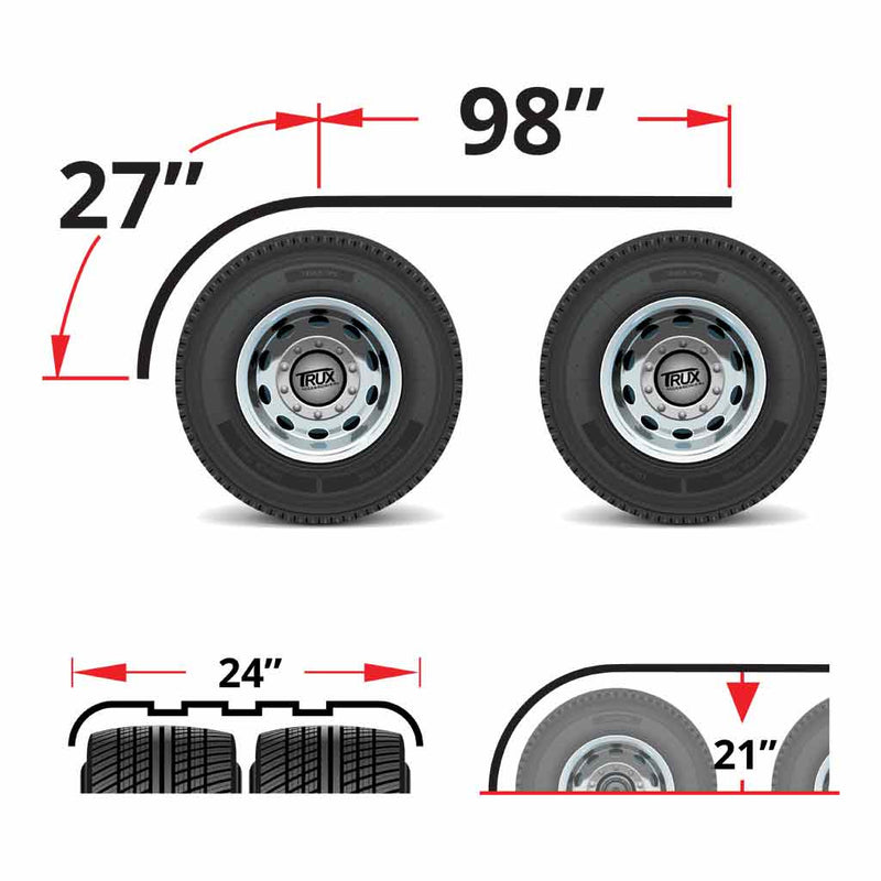 TFEN-H24 125″ 3 Ribbed Half Fenders – 16 Gauge | Mirror Shine Stainless Steel HALF FENDERS Dark Slate Gray