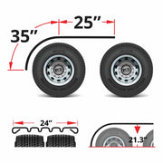 TFEN-H32 60″ 4 Ribbed Half Fenders – 16 Gauge | Mirror Shine Stainless Steel HALF FENDERS Dark Slate Gray