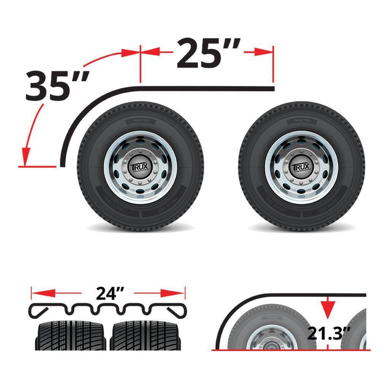 TFEN-H33 60″ 4 Ribbed Half Fenders – 16 Gauge | Galvanized Steel HALF FENDERS Dark Slate Gray