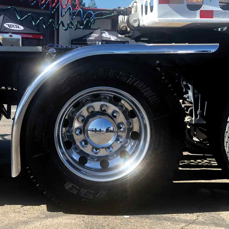 TFEN-H54 66″ Smooth Long Front Half Fenders – 14 Gauge | Mirror Shine Stainless Steel HALF FENDERS Gray