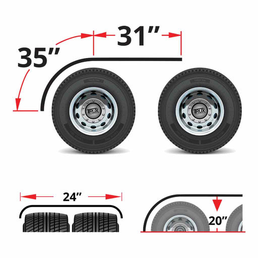 Dark Slate Gray TFEN-H55 66″ Smooth Half Fenders – 16 Gauge | Mirror Shine Stainless Steel HALF FENDERS