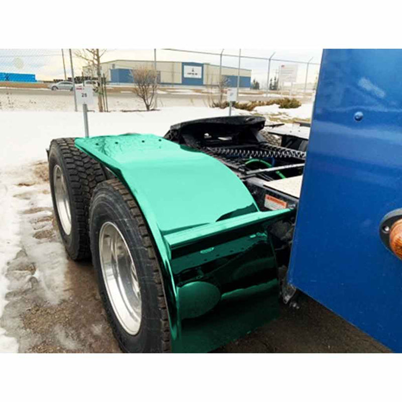 TFEN-H70GR 72″ Smoke & Mirror Smooth Half Fender with Flange – Green | 16 Gauge HALF FENDERS Light Gray