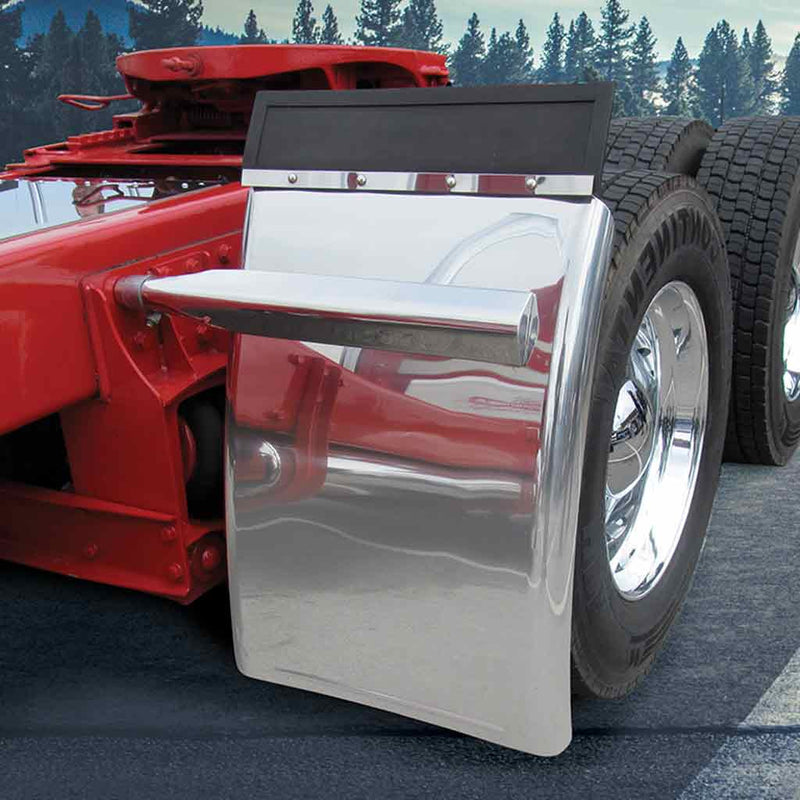 TFEN-Q13 34″ Long Straight Drop Quarter Fender Kit with Triangle Mounts – 16 Gauge | Mirror Shine Stainless Steel QUARTER FENDER Dark Slate Gray