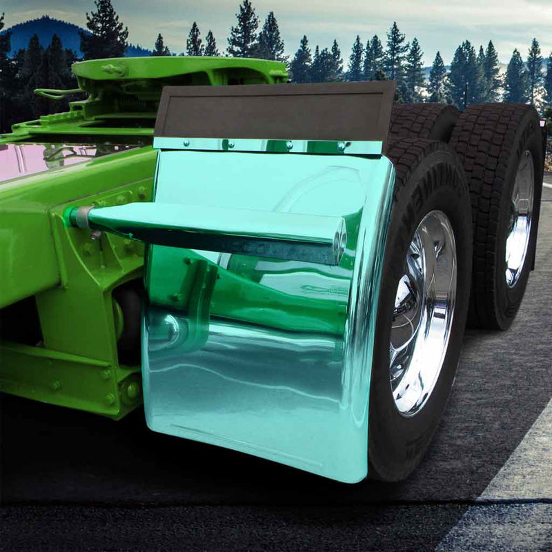 TFEN-Q31GR 31″ Smoke & Mirror Triangle Mount Long Straight Drop Quarter Fender Kit – Green | 16 Gauge QUARTER FENDER Dark Slate Gray