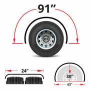 TFEN-S11 91″ Low Rider Smooth Curved Drop Single Axle Fenders – 14 Gauge | Mirror Shine Stainless Steel SINGLE AXLE FENDER Light Gray