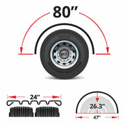 TFEN-S22 Fenders - Single - 80" Ribbed - Beaded Edge - 16 Ga. SINGLE AXLE FENDER Light Gray