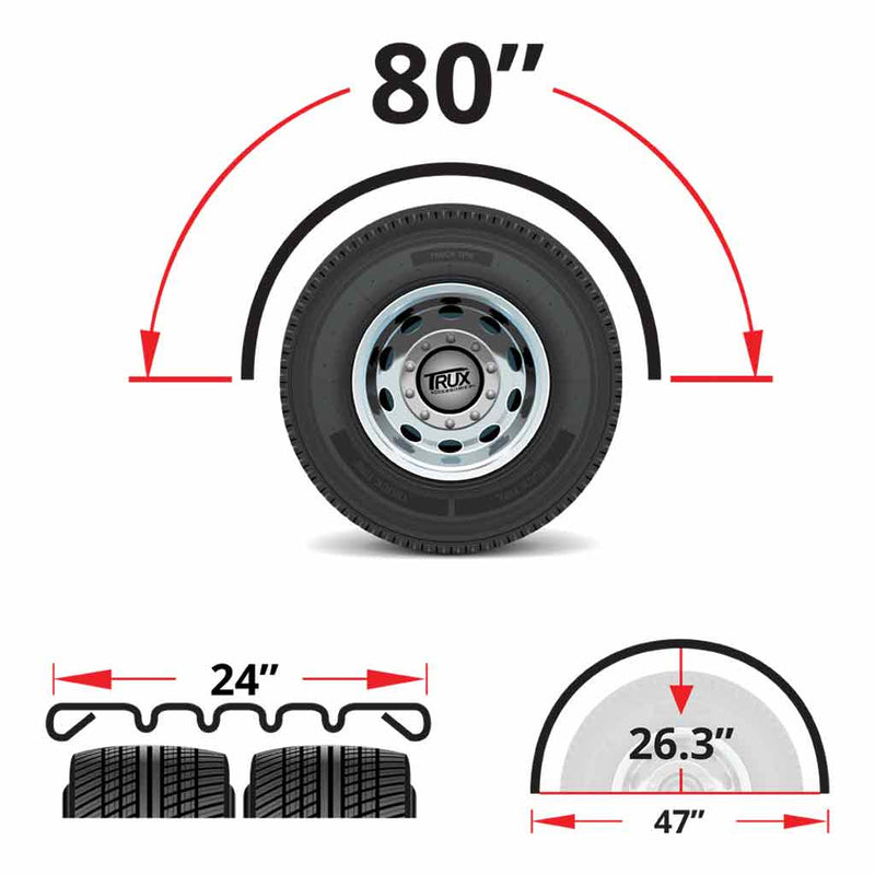 TFEN-S22 Fenders - Single - 80" Ribbed - Beaded Edge - 16 Ga. SINGLE AXLE FENDER Light Gray