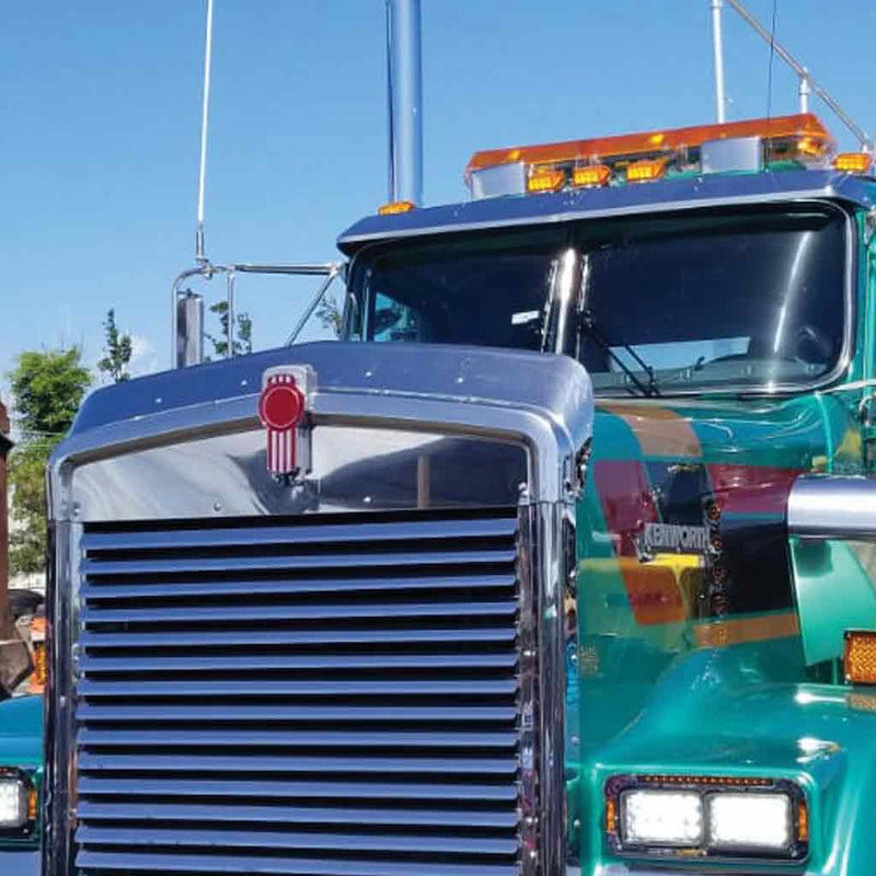 THOD-KW900B Kenworth  - W900B - Hoodshield Bug Deflector (1697+) Steel Blue