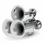 THORN-1 3 Bell Air Powered Train Horn – 130-135 Decibels | Chrome Plated Zinc Alloy TRAIN HORN Light Gray