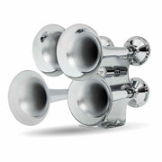 THORN-2 4 Bell Air Powered Train Horn – 140-145 Decibels | Chrome Plated Zinc Alloy TRAIN HORN Gray