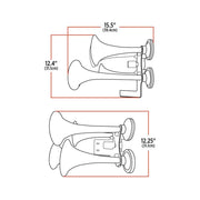 THORN-2 4 Bell Air Powered Train Horn – 140-145 Decibels | Chrome Plated Zinc Alloy TRAIN HORN Beige