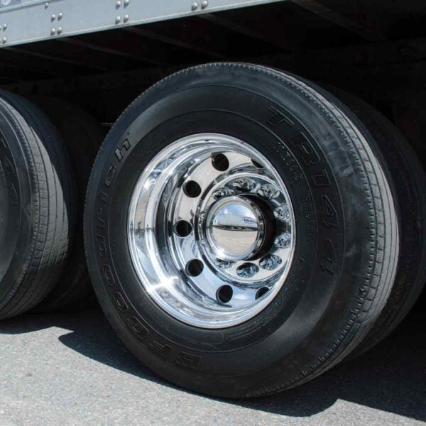 THUB-C6 Complete Trailer Hubcap & Nut Cover Kit – 33mm Push On Nut Covers | Dome Hubcaps | Stainless Steel REAR AXLE COVER Gray