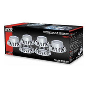 THUB-C7 Complete Axle Cover Kit with Removable Hubcaps & 33mm Push On Nut Covers – Dome Hubcaps | Chrome ABS Plastic REAR AXLE COVER Dark Slate Gray