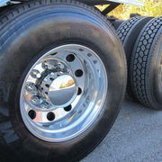 THUB-C7 Complete Axle Cover Kit with Removable Hubcaps & 33mm Push On Nut Covers – Dome Hubcaps | Chrome ABS Plastic REAR AXLE COVER Dim Gray