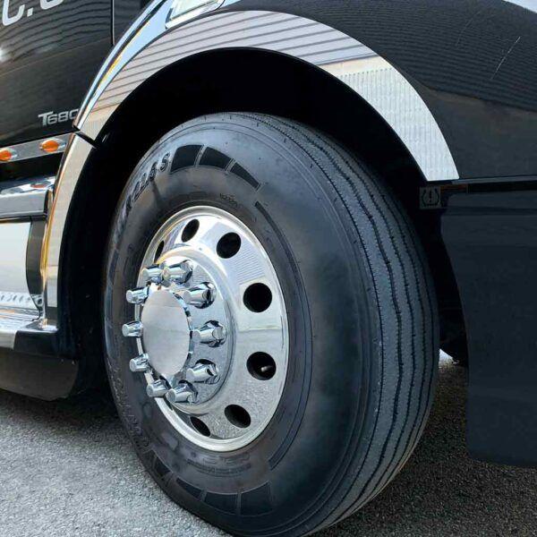 THUB-C7 Complete Axle Cover Kit with Removable Hubcaps & 33mm Push On Nut Covers – Dome Hubcaps | Chrome ABS Plastic REAR AXLE COVER Dark Slate Gray