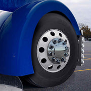 THUB-FRP33PO Front Axle Cover Kit with Removable Hubcap & 33mm Push On Nut Covers – Pointed Hubcap & Nut Covers | Chrome ABS Plastic FRONT AXLE COVER Midnight Blue