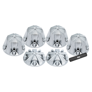 THUB-MC1 Complete Chrome ABS Plastic Mag Wheel Axle & Nut Cover Kit REAR AXLE COVER Gray