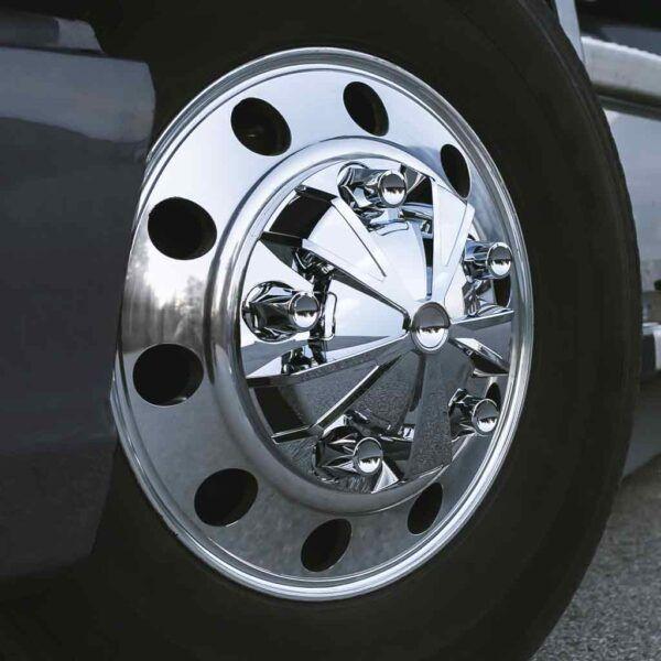 THUB-MC1 Complete Chrome ABS Plastic Mag Wheel Axle & Nut Cover Kit REAR AXLE COVER Dark Slate Gray