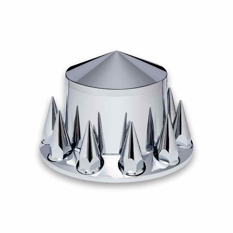 THUB-RP33P Rear Axle Cover Kit with Removable Hubcap & 33mm Threaded Nut Covers – Pointed Hubcap | Chrome ABS Plastic REAR AXLE COVER Light Gray