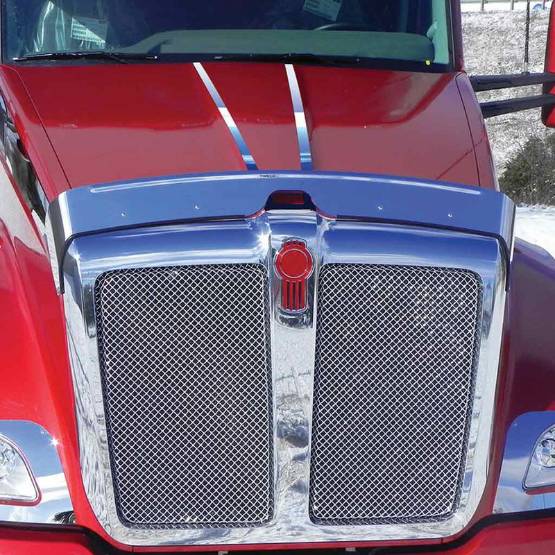 TK-1144 Kenworth - T680 - Short Hood Center Hood Trim (2012+) Dark Slate Gray