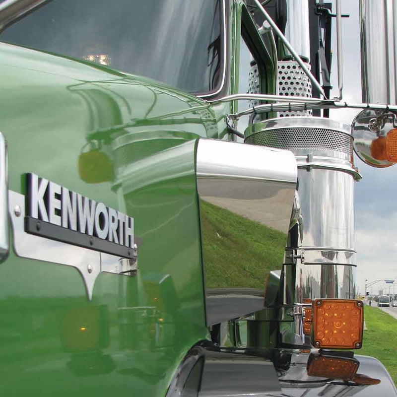 TK-1208 Kenworth - T800 - Curved Glass Engine Air Intake Shroud Dark Olive Green
