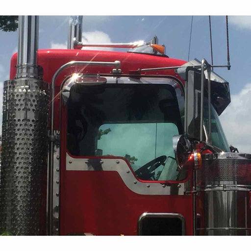 TK-1402 Kenworth Door Window Shade - With Convex Mirror Arm Cutout Dark Slate Gray