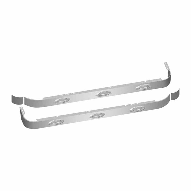 TK-1514LMC Kenworth Aerocab Side Mount Exhaust 62" Sleeper Panel with 6 Clear G4 LEDs (2007+) Gray