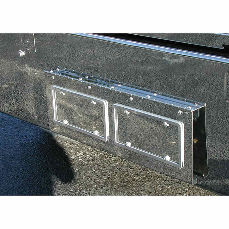 TK-1702 Kenworth W900 Texas Style Bumper Swing Plate - 2 License Plates Dim Gray