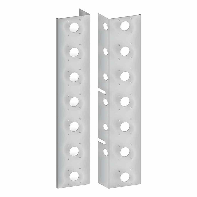 TK-1815 Kenworth W900 15" Premium Flangeless Can Rear Air Cleaner Light Bar with 14 Slotted Light Holes (2010+) Light Gray