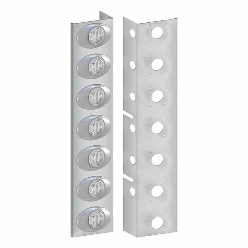 TK-1815LMC Kenworth W900 15" Premium Flangeless Can Rear Air Cleaner Light Bar with 14 Clear G2 LEDs (2010+) Gray