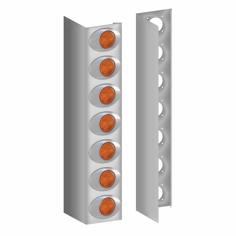 TK-1844LM Kenworth W900-T800 Front Air Cleaner Light Bar with 14 G2 LEDs (1982+) Dark Gray