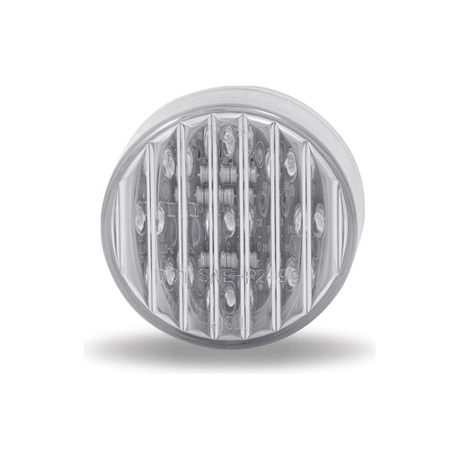 Dark Gray TLED-2HTA 2 1/2" Round Clear Ribbed Amber LED (13 Diodes)" MARKER