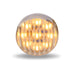 Tan TLED-2HTA 2 1/2" Round Clear Ribbed Amber LED (13 Diodes)" MARKER
