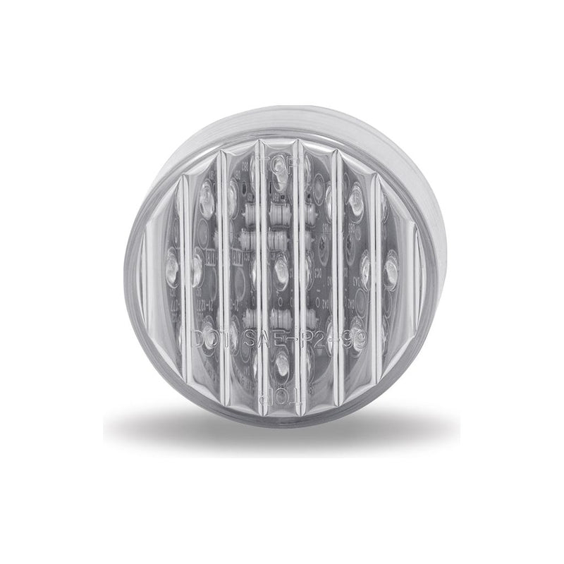 TLED-2HTR 2 1/2" Round Clear Ribbed Red LED (13 Diodes)" MARKER Dark Gray