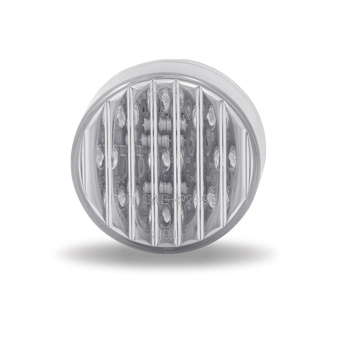 Dark Gray TLED-2HTR 2 1/2" Round Clear Ribbed Red LED (13 Diodes)" MARKER