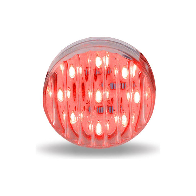 TLED-2HTR 2 1/2" Round Clear Ribbed Red LED (13 Diodes)" MARKER Light Coral