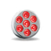 Gray TLED-2HXCR 2 1/2" Round Clear Red LED (7 Diodes) MARKER