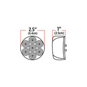 TLED-2HXCR 2 1/2" Round Clear Red LED (7 Diodes) MARKER Black