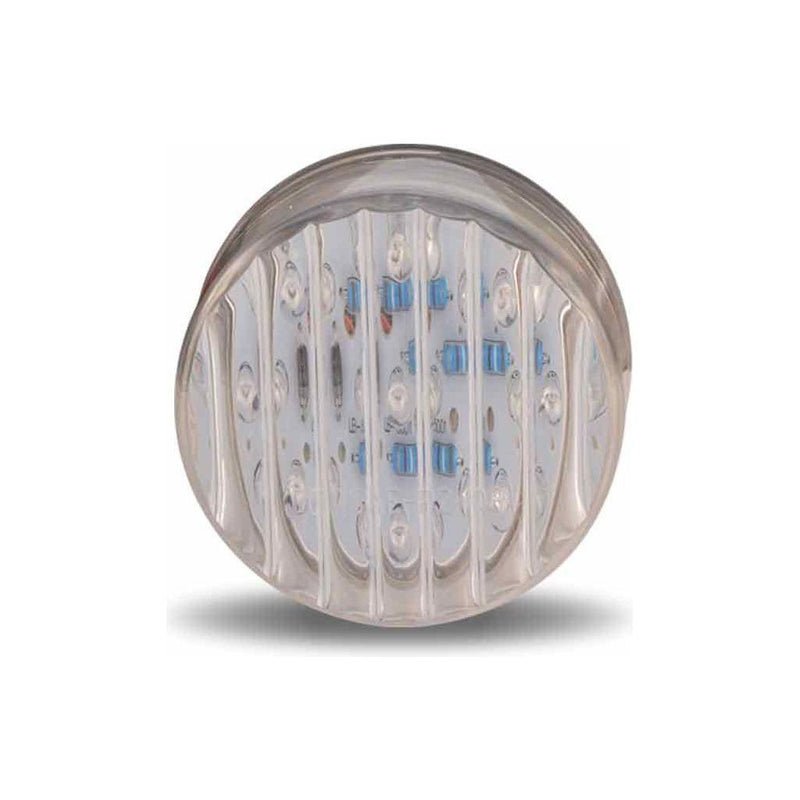 TLED-2TA 2" Round Clear Ribbed Amber LED (9 Diodes)" MARKER Dark Gray