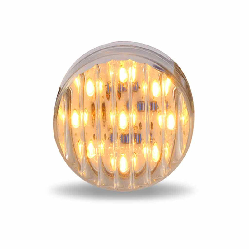 TLED-2TA 2" Round Clear Ribbed Amber LED (9 Diodes)" MARKER Tan
