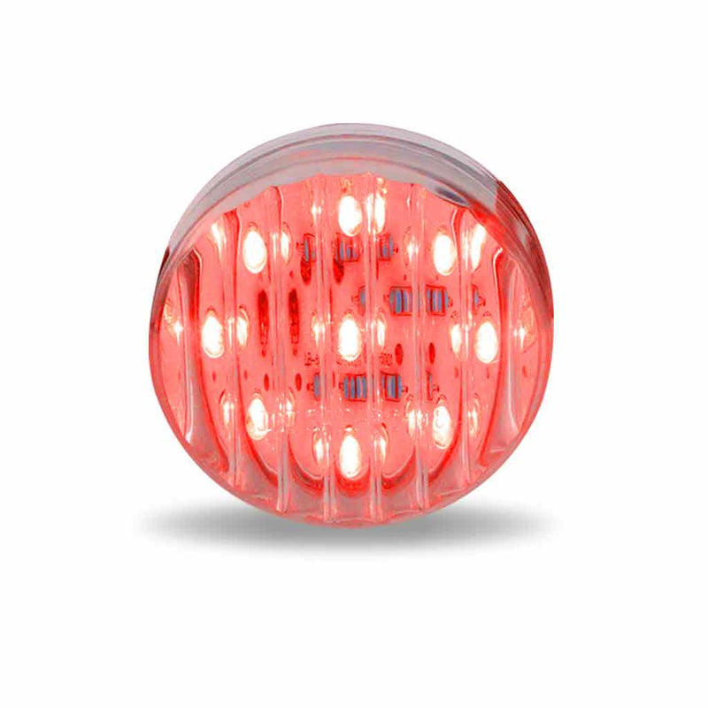 TLED-2TR 2" Round Clear Ribbed Red LED (9 Diodes) MARKER Light Coral