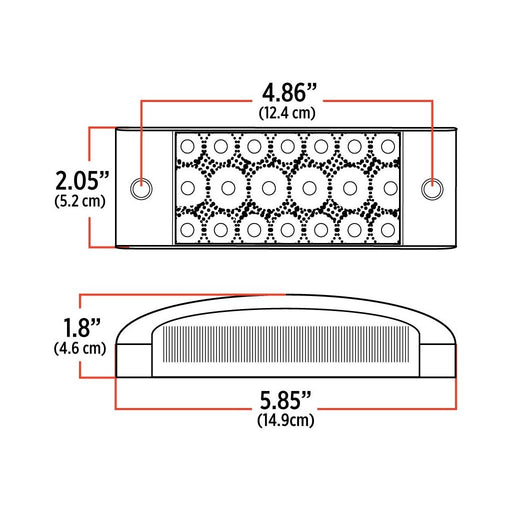 Black TLED-2X6A 2" X 6" Amber Trailer LED (20 Diodes) 2"X6" TRAILER