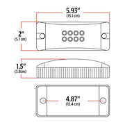 TLED-2X6DCR 2"x6" Multi-Directional Clear Red Trailer LED (24 Diodes)" 2"X6" TRAILER Black