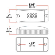 TLED-2X6DR 2"x6" Multi-Directional Red Trailer LED (24 Diodes)" 2"X6" TRAILER Black