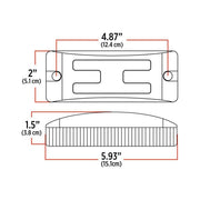 TLED-2X6RA 2"x6" Reflectorized Amber Trailer LED (8 Diodes)" 2"X6" TRAILER Light Gray
