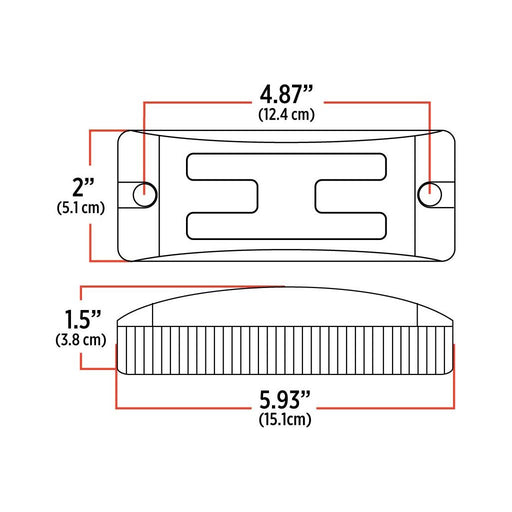 Light Gray TLED-2X6RA 2"x6" Reflectorized Amber Trailer LED (8 Diodes)" 2"X6" TRAILER