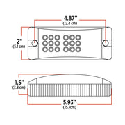 TLED-2X6SA 2"x6" Hump Amber Surface Mount  LED (18 Diodes) MARKER Light Gray