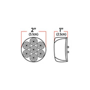 TLED-2XCA 2" Round Clear Amber LED (7 Diodes) MARKER Misty Rose